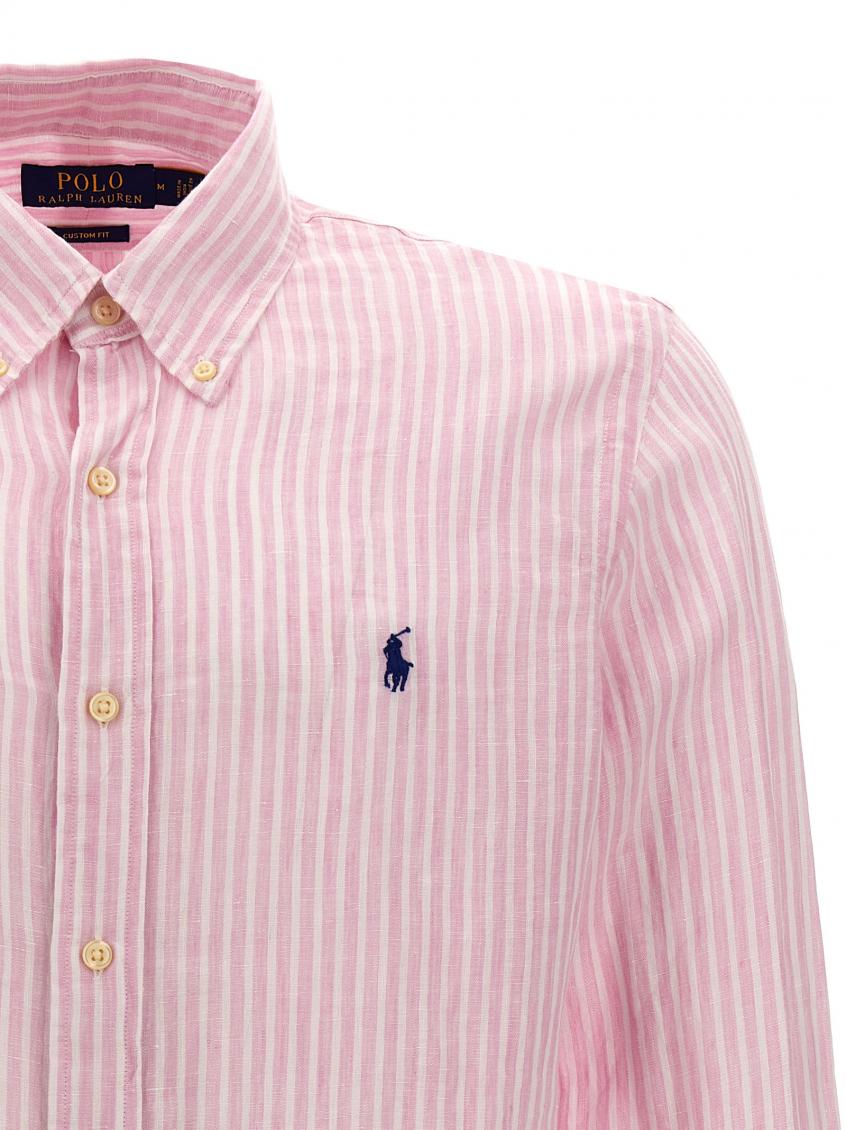 Pink Striped Logo Shirt 4