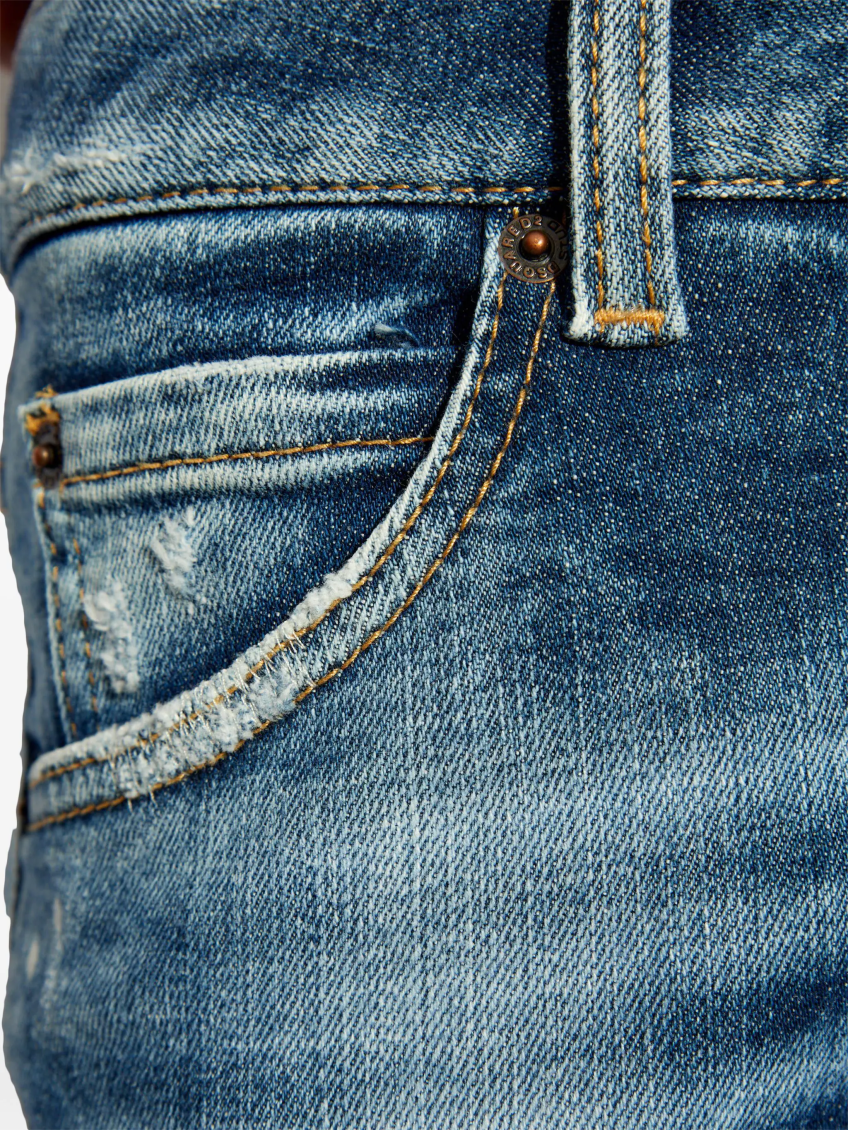 Navy Blue logo patch jeans 5