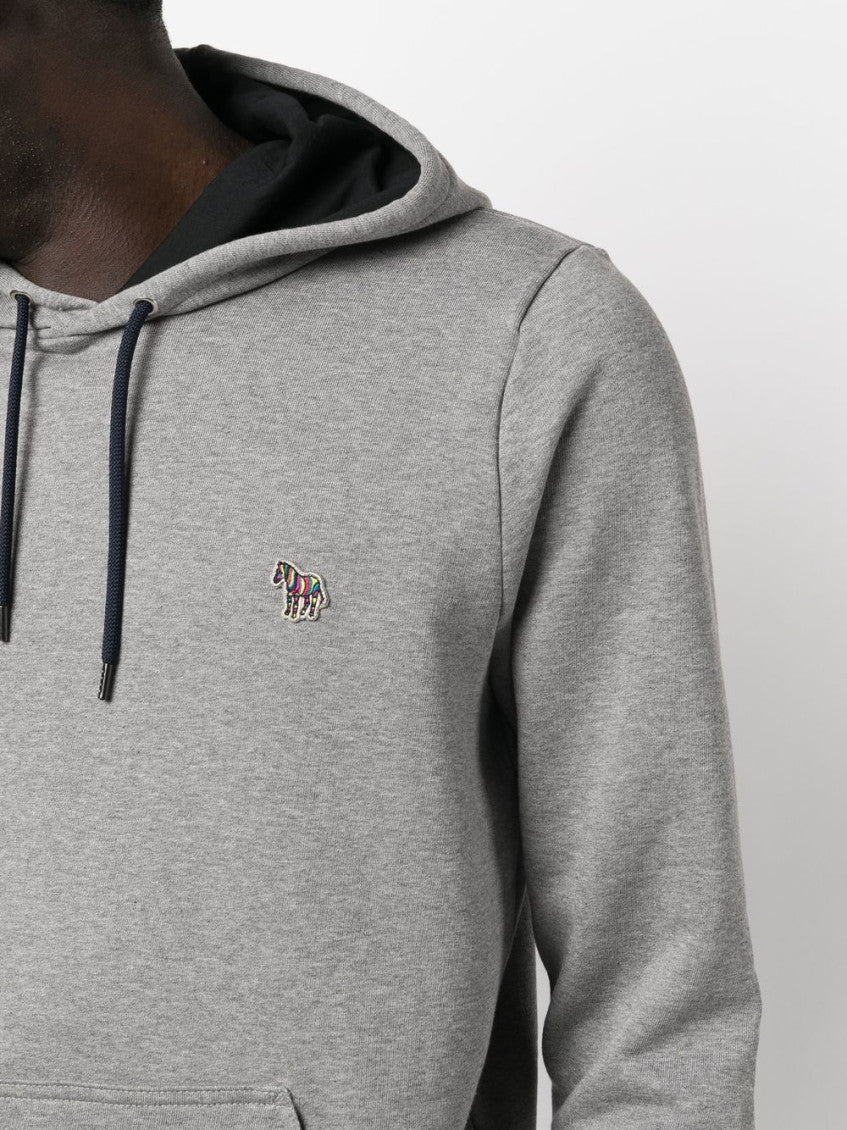 Grey Zebra logo cotton hoodie 2