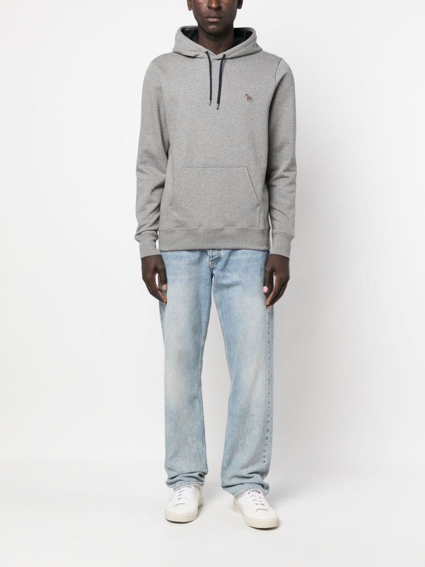 Grey Zebra logo cotton hoodie 3
