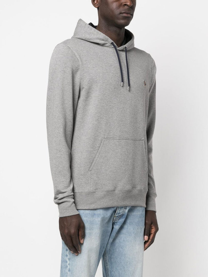 Grey Zebra logo cotton hoodie 4