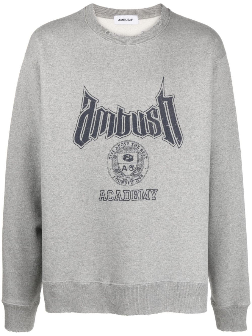Grey Logo Cotton Sweatshirt 1
