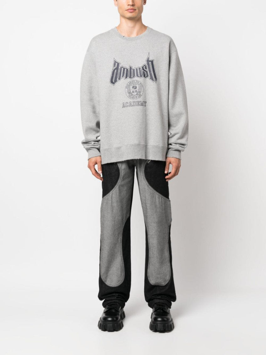 Grey Logo Cotton Sweatshirt 2