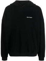 Black Embroidered Logo Cotton Hoodie 1