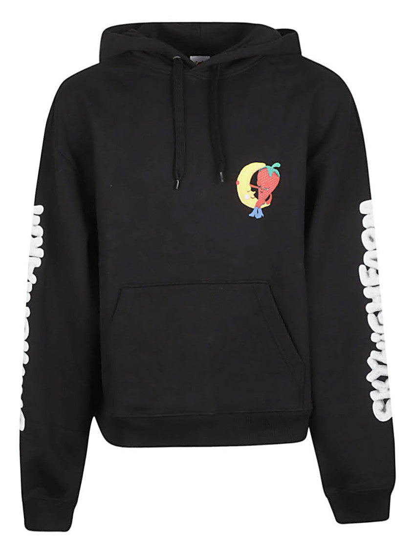 Black Logo Cotton Hoodie 6