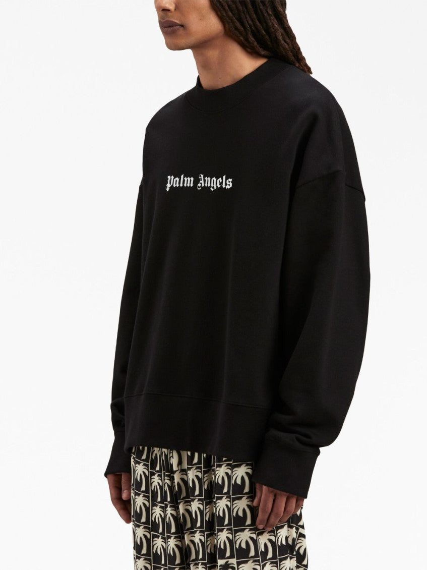 Black Logo Cotton Sweatshirt 5