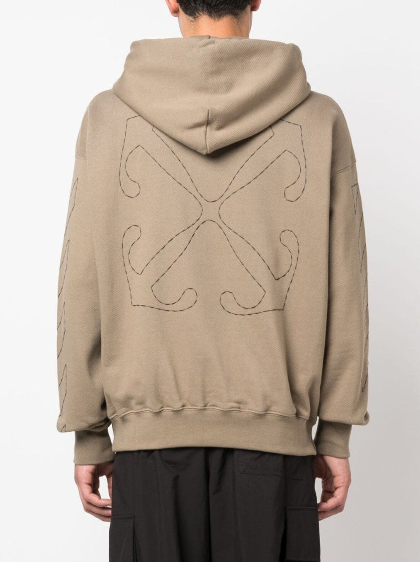 Beige Logo Cotton Hoodie 3