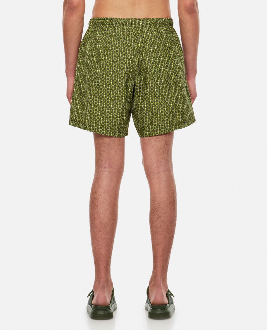 Green Dots Skull Swim Shorts 3