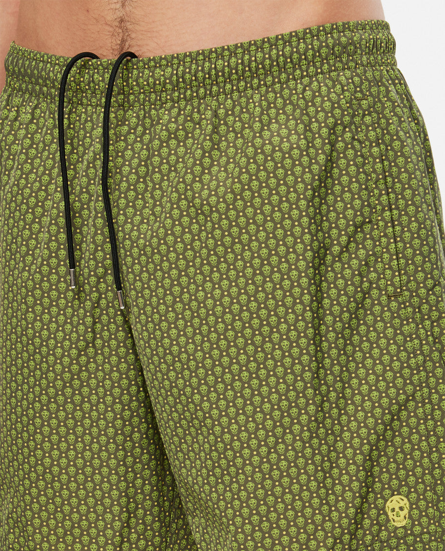 Green Dots Skull Swim Shorts 4