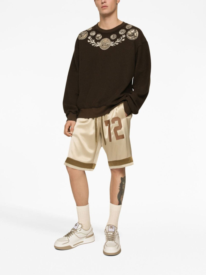 Brown Printed Cotton Sweatshirt 4