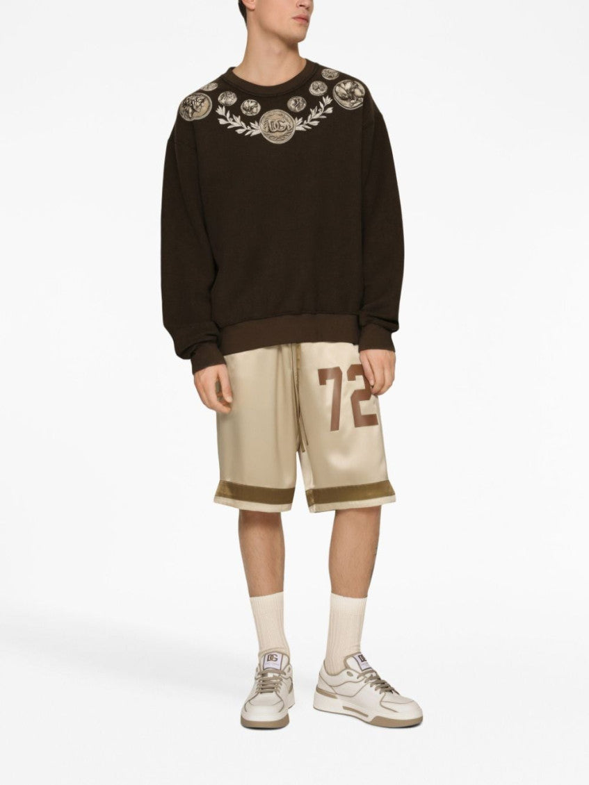 Brown Printed Cotton Sweatshirt 5