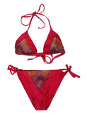 Pink One Printed Triangle Bikini Set 1