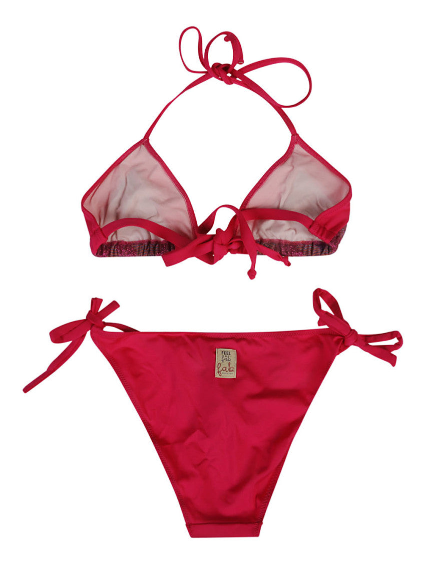 Pink One Printed Triangle Bikini Set 2