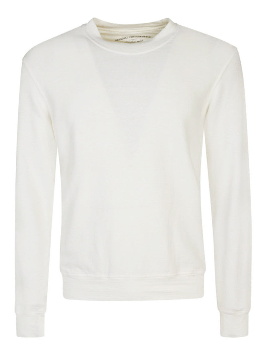 White Cotton blend linen sweatshirt 1