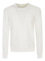 White Cotton blend linen sweatshirt 1