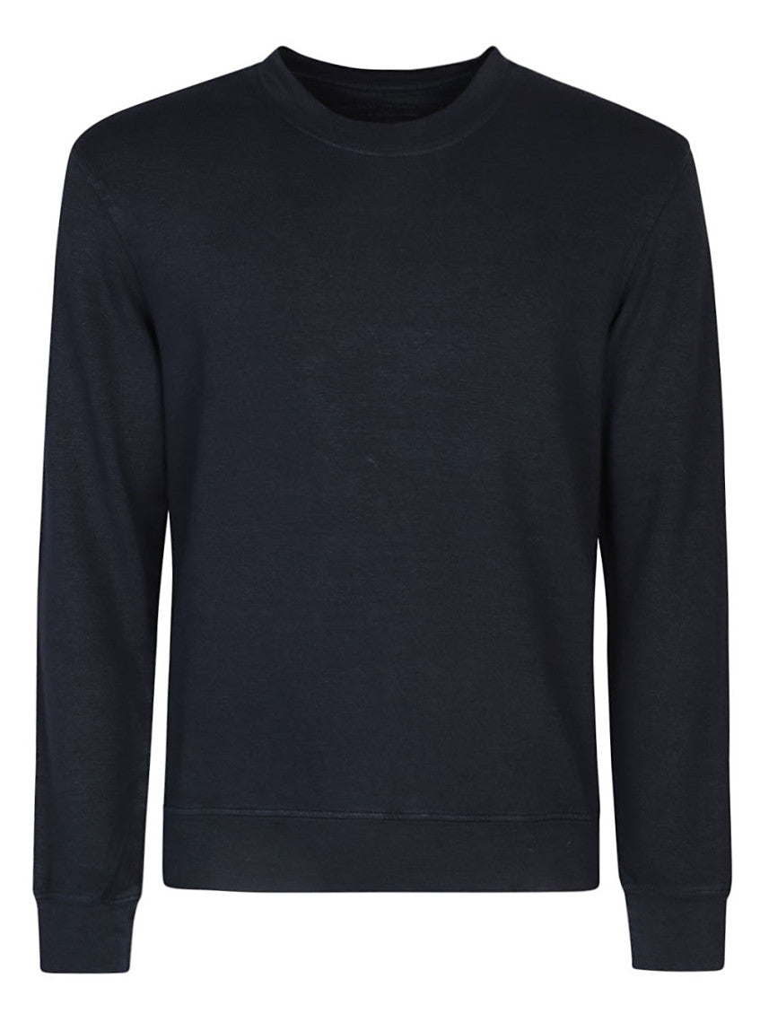 Blue Cotton Blend Linen Sweatshirt 1