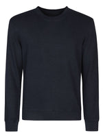 Blue Cotton Blend Linen Sweatshirt 1