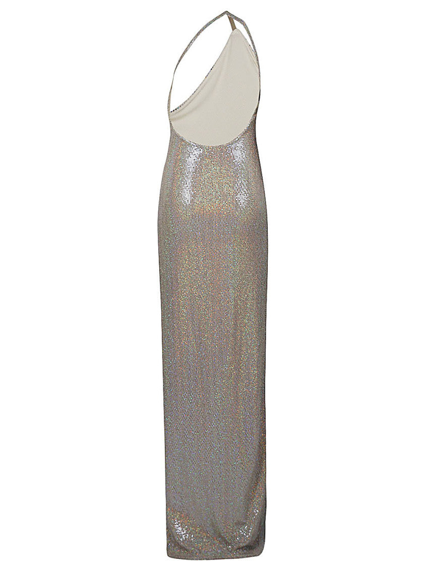 Silver One Shoulder Long Dress 2