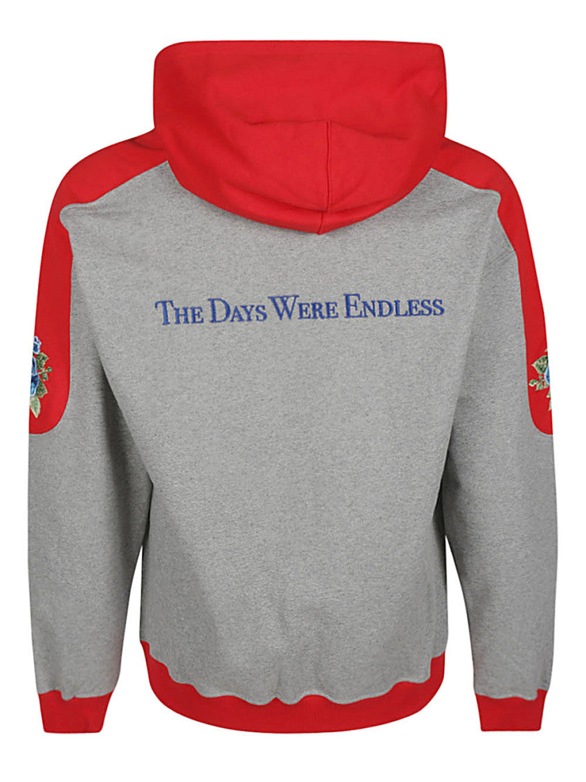 Grey Printed Cotton Hoodie 2