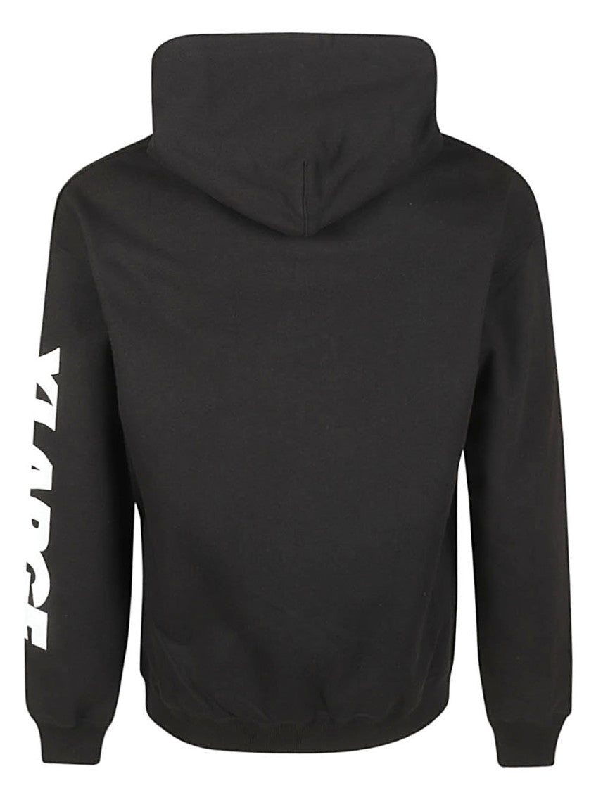 Black Printed Cotton Hoodie 2