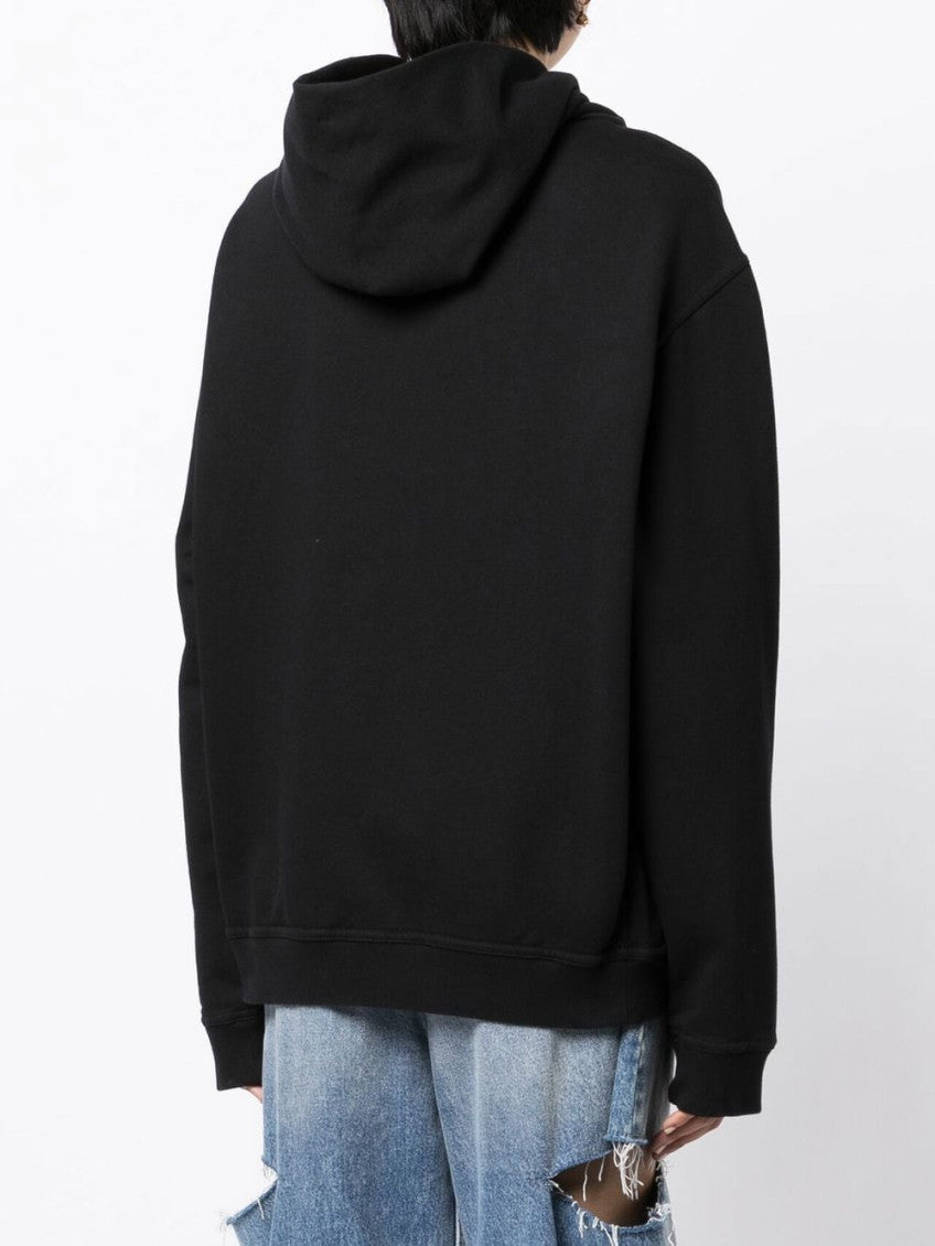 Black Logo Cotton Hoodie 5