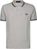Grey Logo Embroidered Polo 1