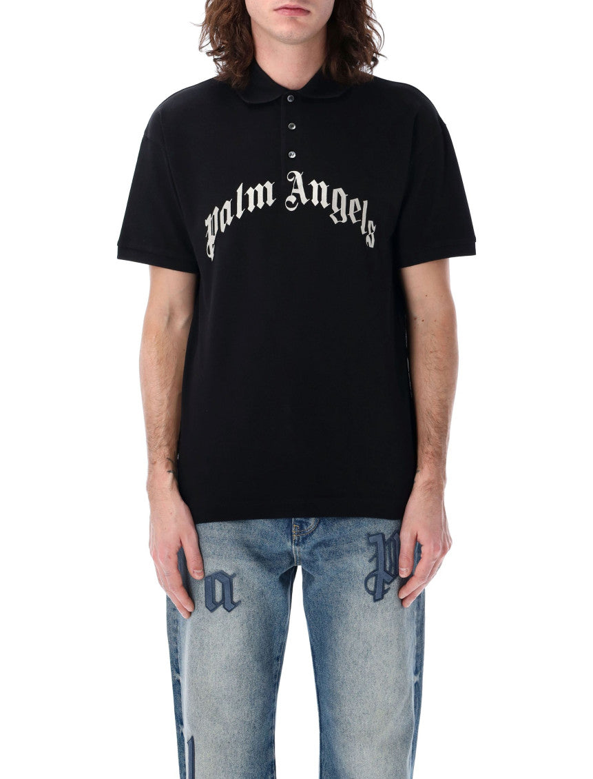 Black Logo Print Polo 1