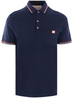 Navy Blue Short Sleeved Logo Polo 1