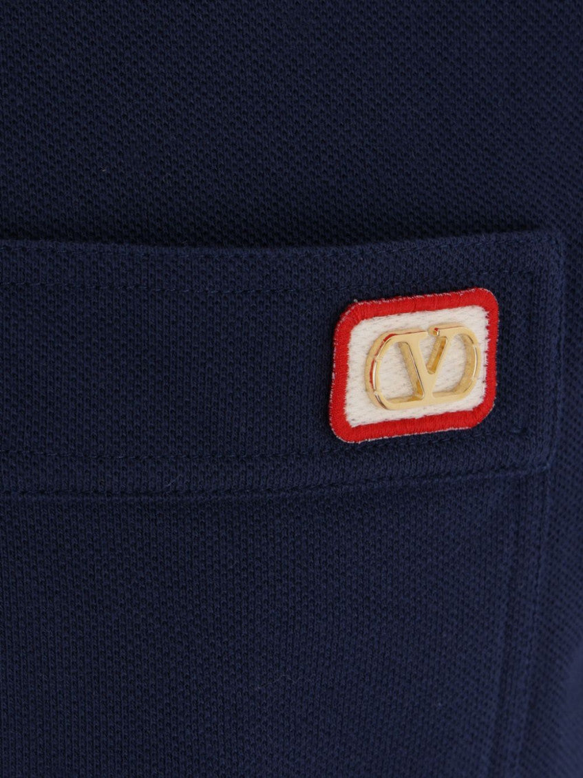 Navy Blue Short Sleeved Logo Polo 3
