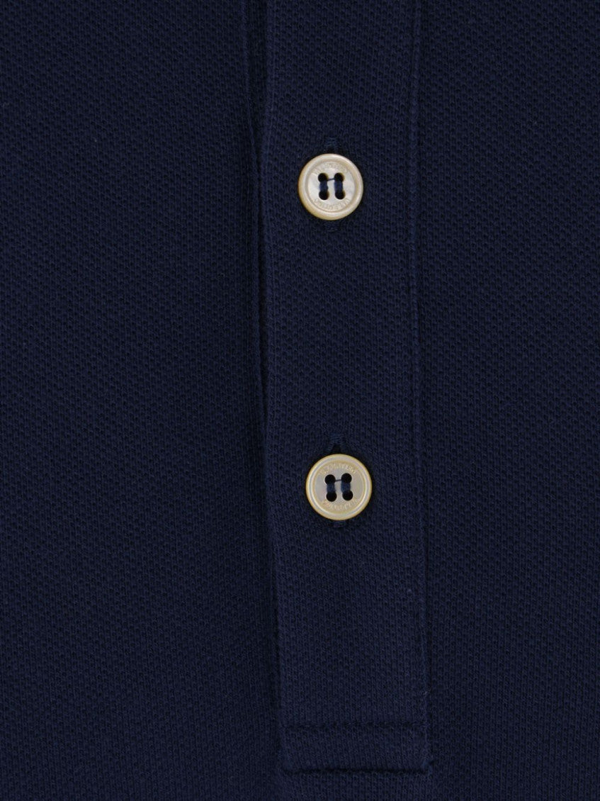 Navy Blue Short Sleeved Logo Polo 4