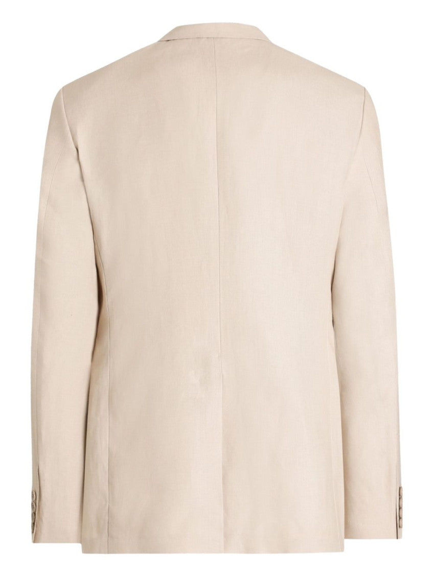 Beige Double-Breasted Blazer 2