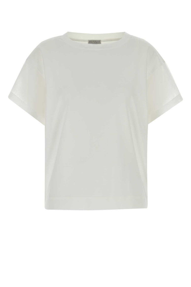White Crew Neck Cotton T-Shirt 1