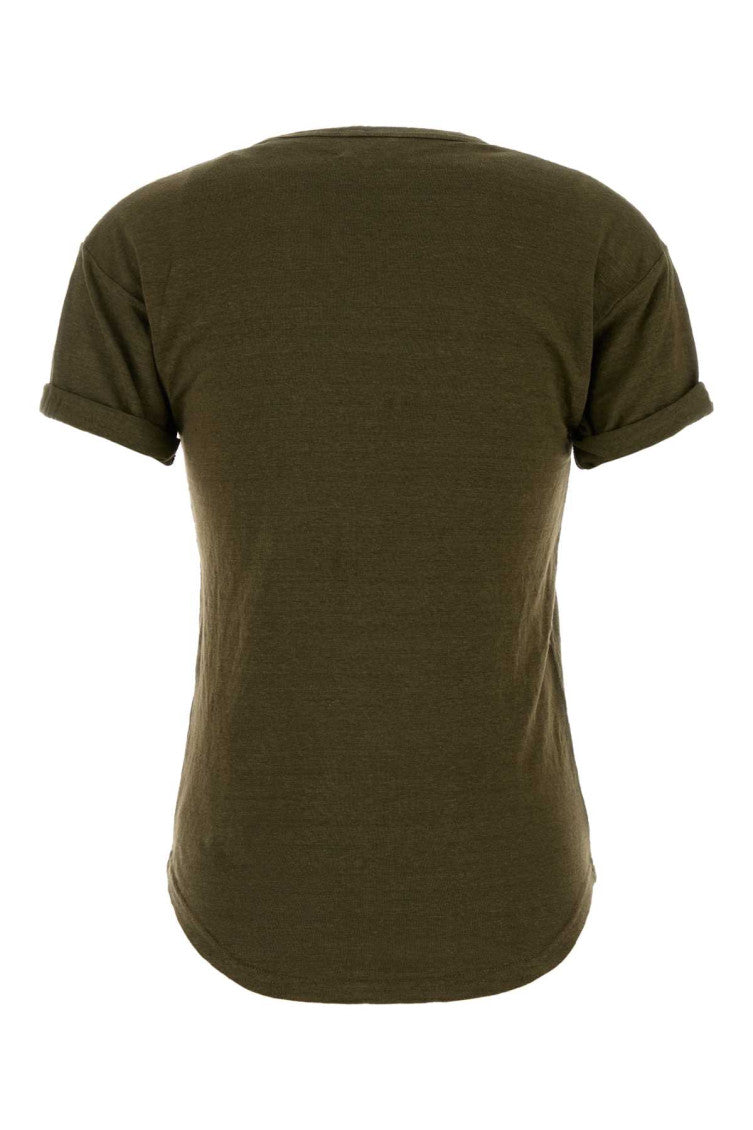 Dark Green Round Neck Logo T-Shirt 2