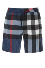 Blue Check swim shorts 1