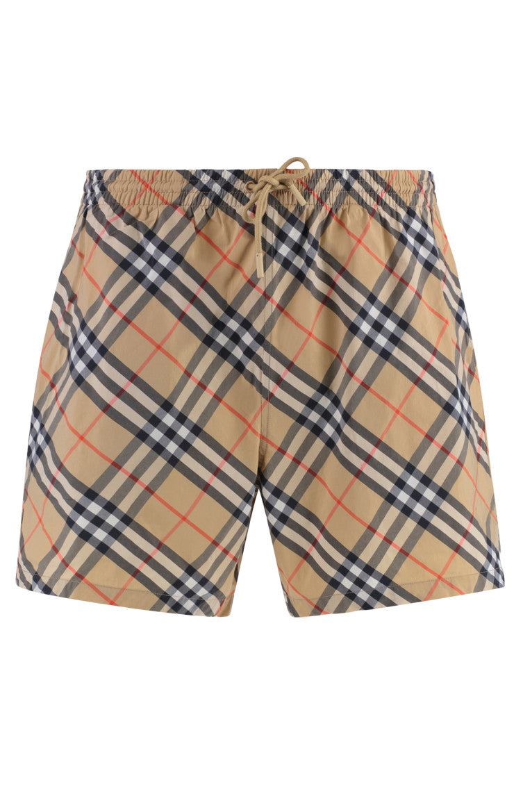 Beige Printed swim shorts 1