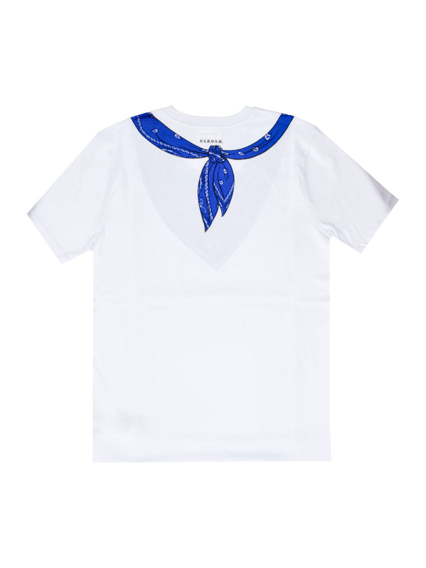 White Crew Neck Printed T-Shirt 2