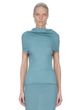 Blue Draped Detailing T-Shirt 1