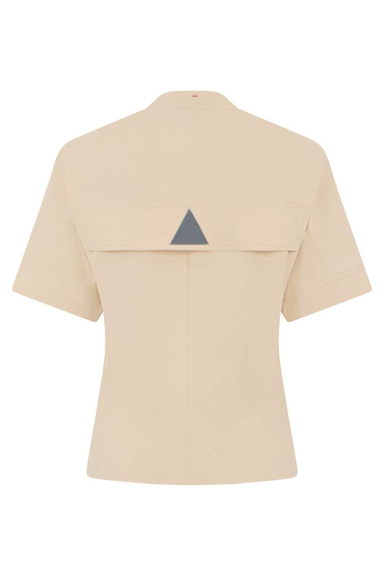 Beige Crew Neck Logo T-Shirt 2