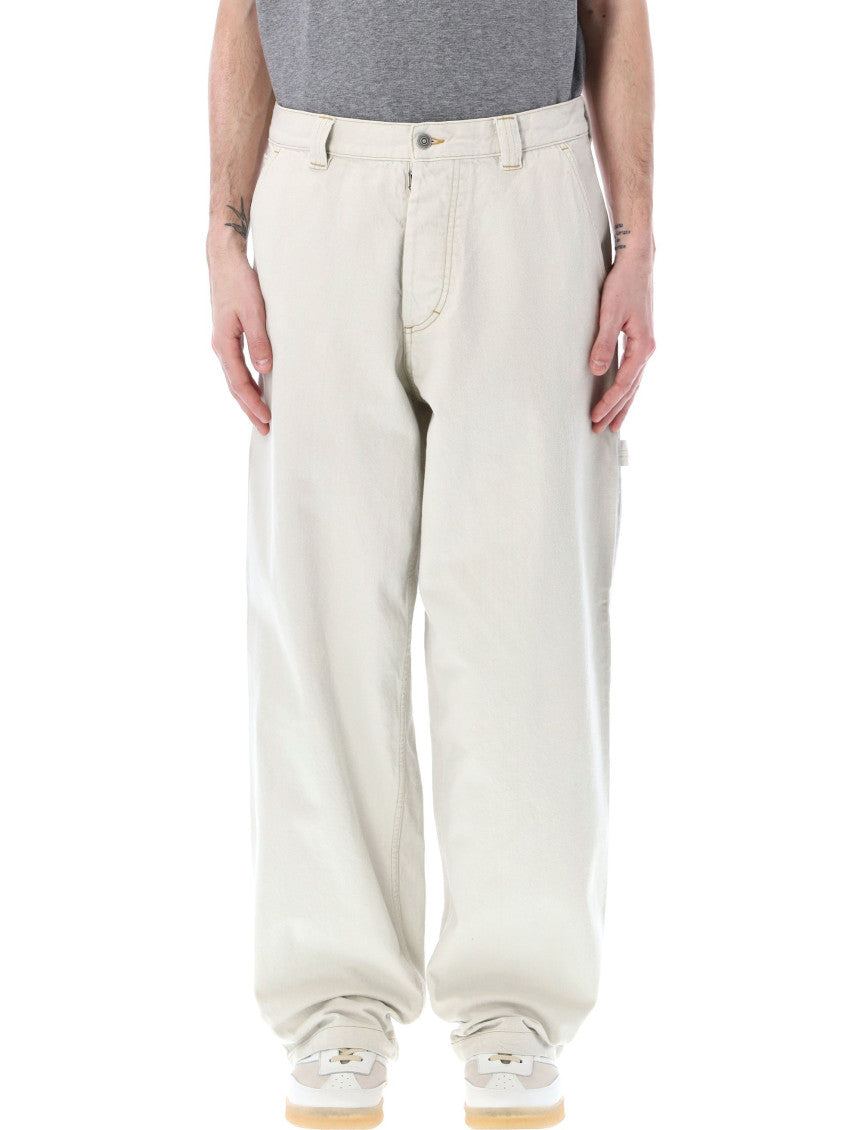 Off White Solid Jeans 1