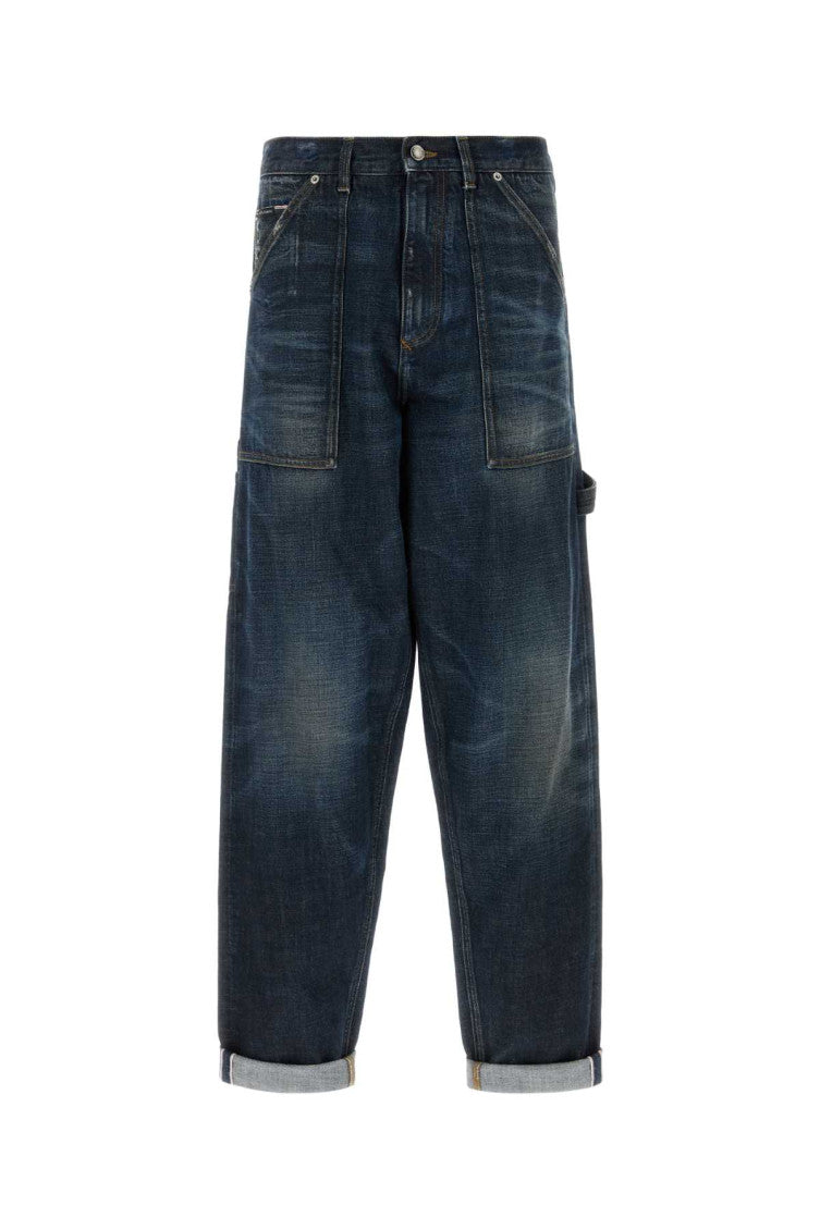 Dark Blue Solid Jeans 1