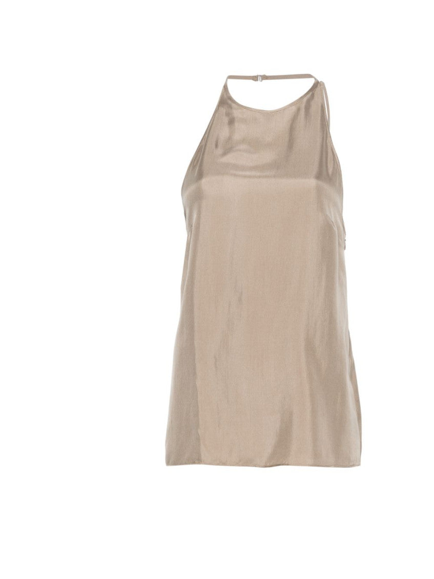 Grey Solid Halter Neck Top 1