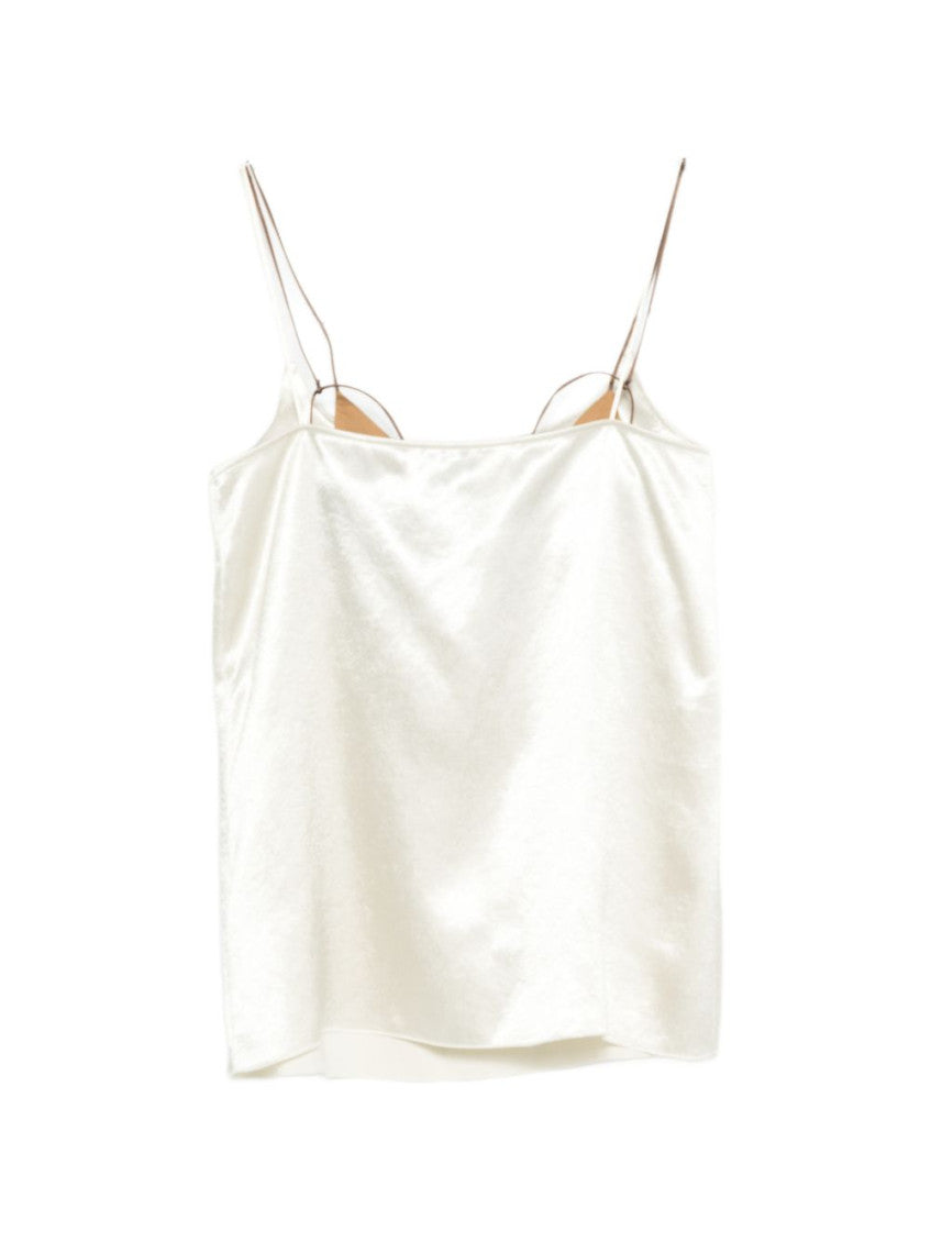 White Solid Scoop Neck Top 2