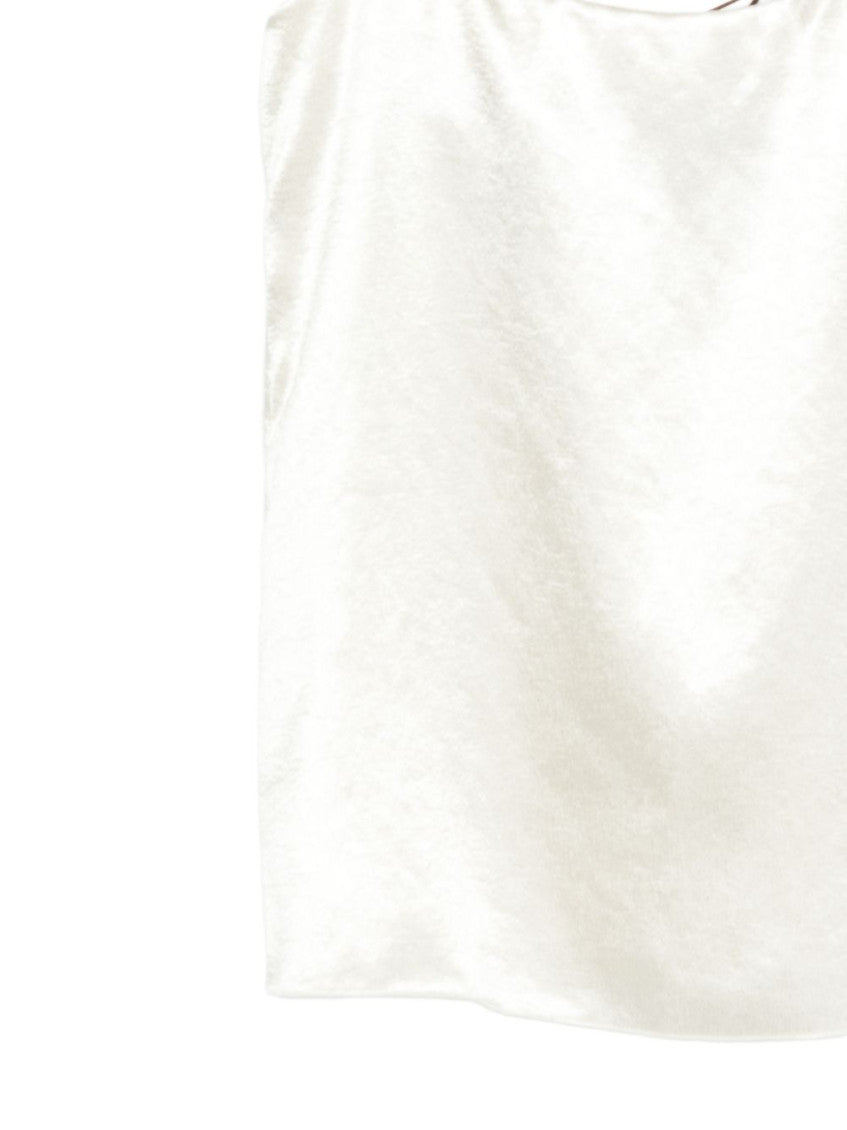 White Solid Scoop Neck Top 3