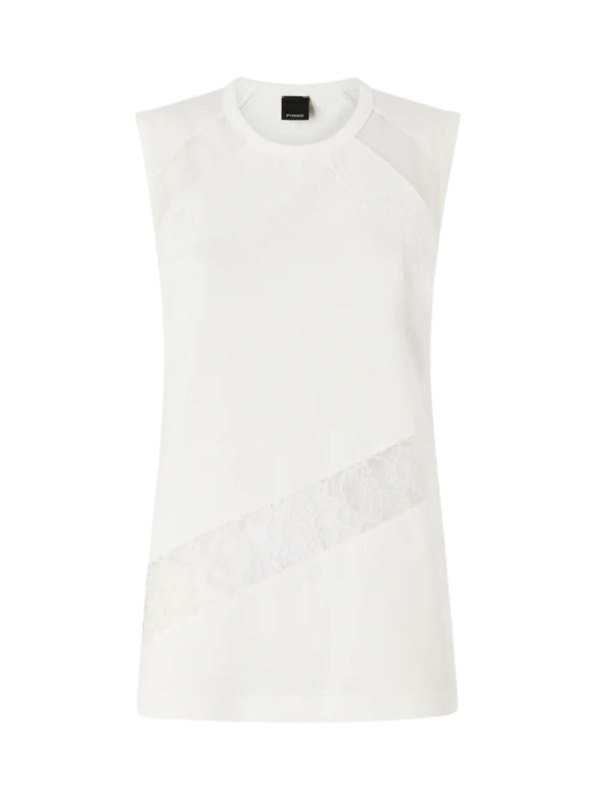 White Textured Round Neck Top 1