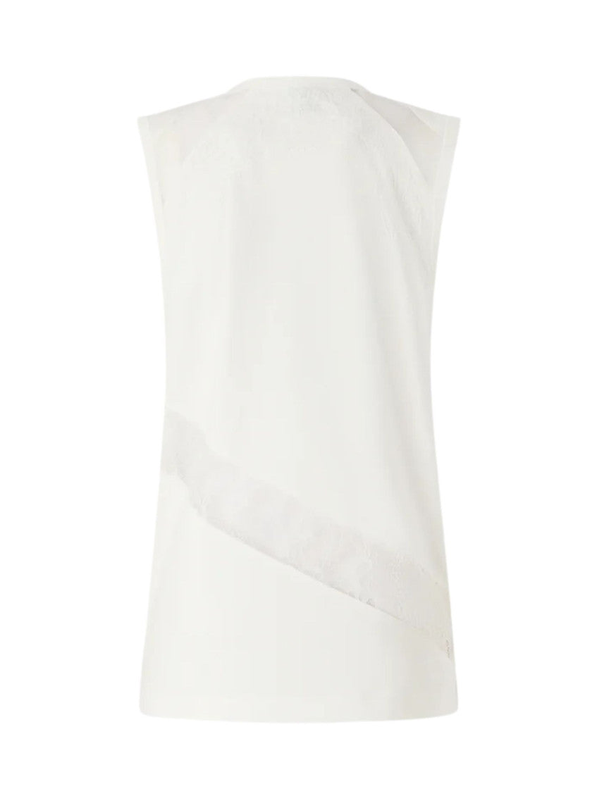 White Textured Round Neck Top 2
