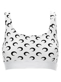 White Printed Scoop Neck Top 1