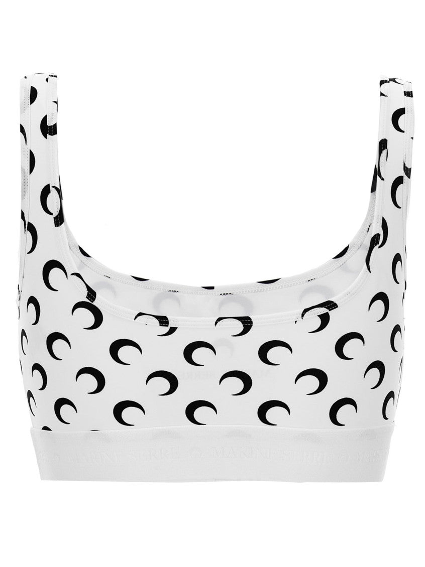 White Printed Scoop Neck Top 2