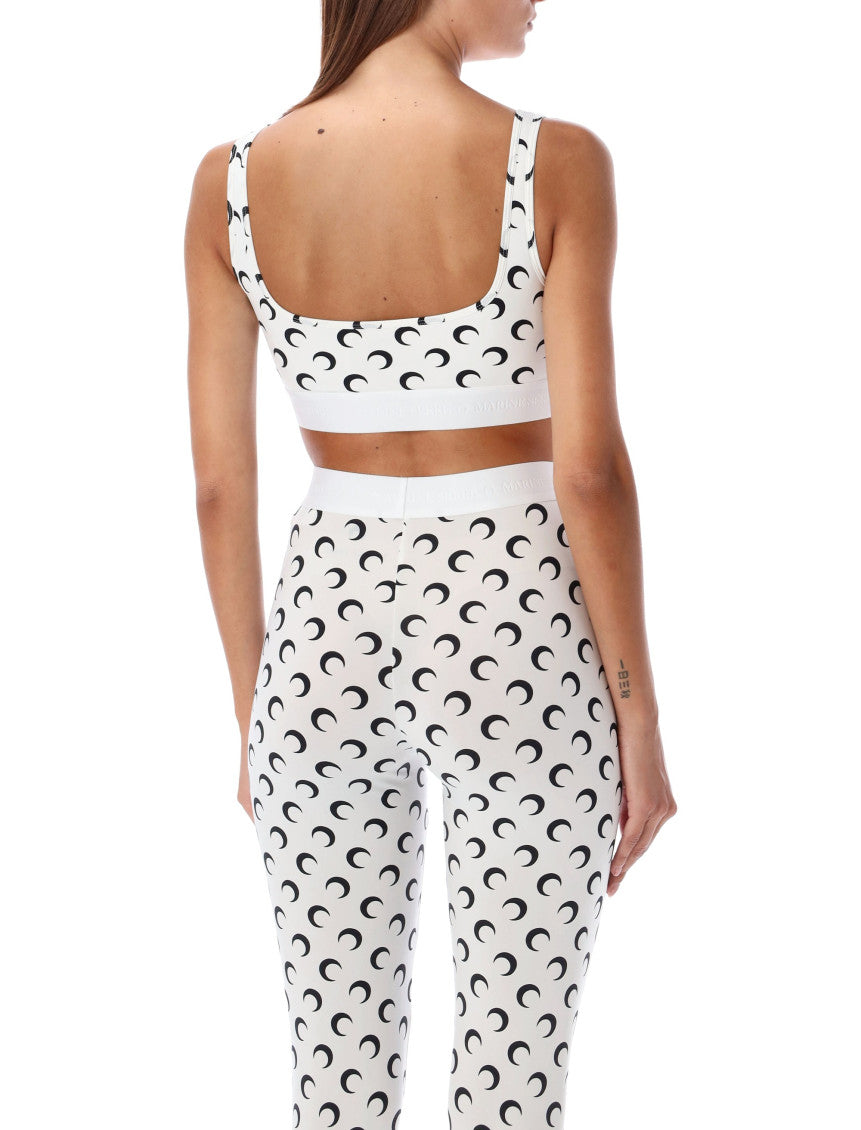 White Printed Scoop Neck Top 4