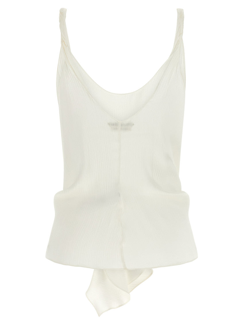 Beige Textured Scoop Neck Top 2