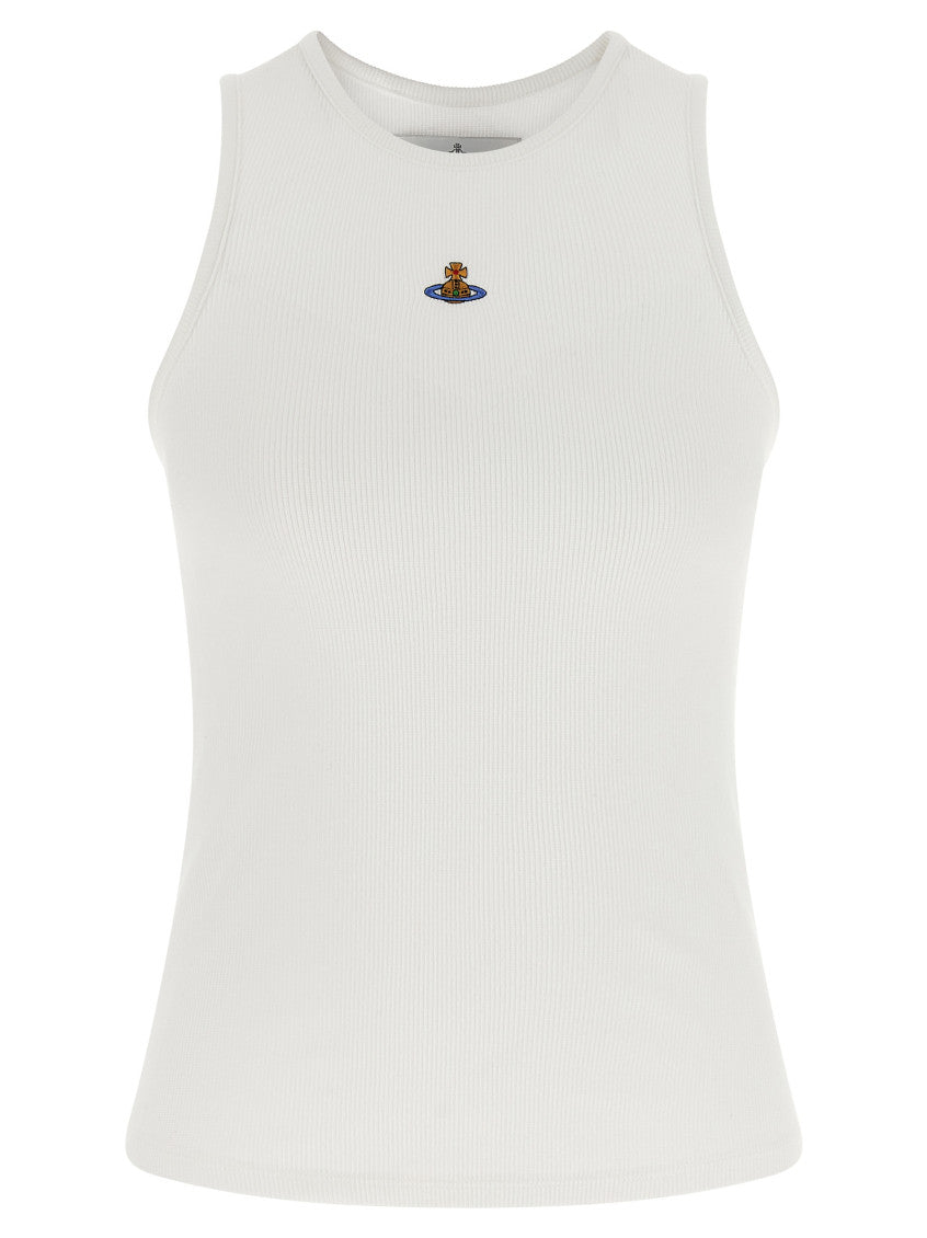 White Logo Round Neck Top 1